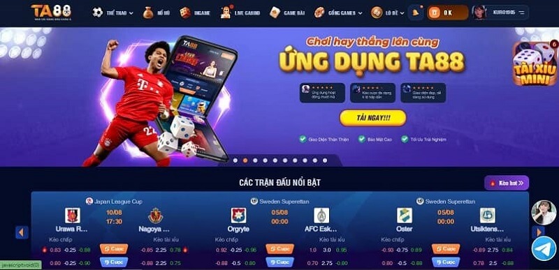 Hướng dẫn tải app TA88 chơi cá cược trực tuyến 1