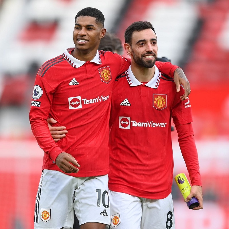 hình nền Bruno Fernandes cùng đồng đội rashford