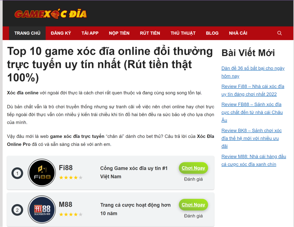 Xóc đĩa online PRO đa dạng thông tin