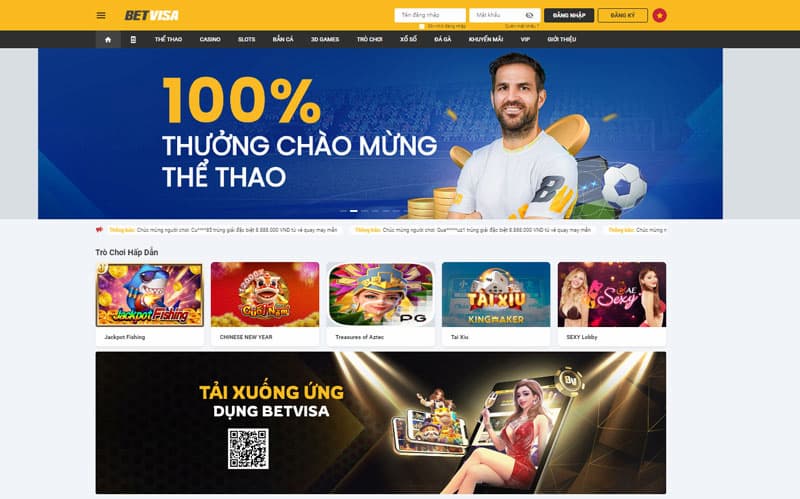 Tặng 100% tiền thưởng chào mừng