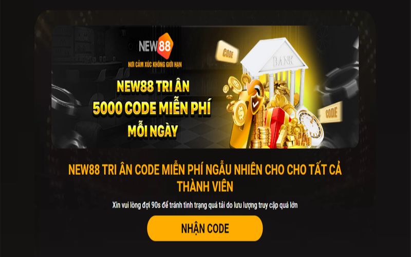 Code khuyến mãi tại New88 luôn khiến cược thủ hào hứng