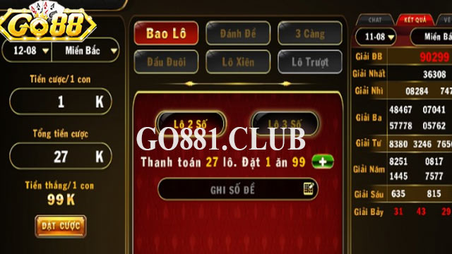 Cách thức chơi lô đề Go88