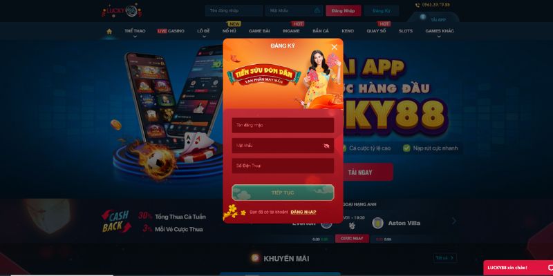 Cách thức đăng ký và nạp/rút tiền tại LUCKY88