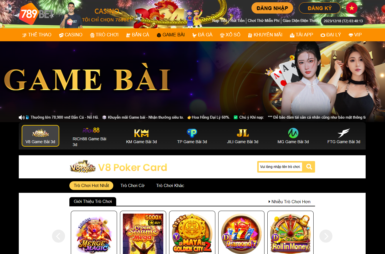 Tham gia Game bài 789Bet với kho trò chơi khủng