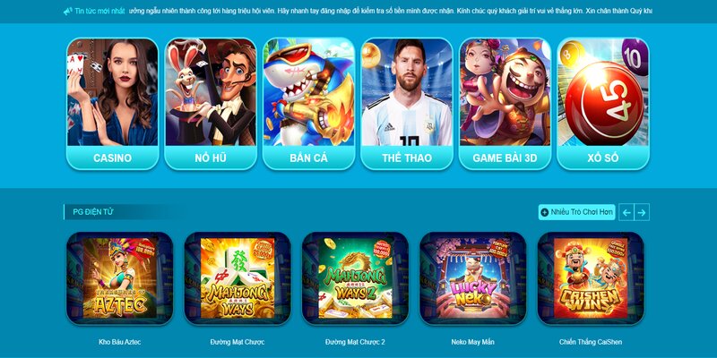 Kho game hấp dẫn với đa dạng các thể loại cho khách hàng tham gia