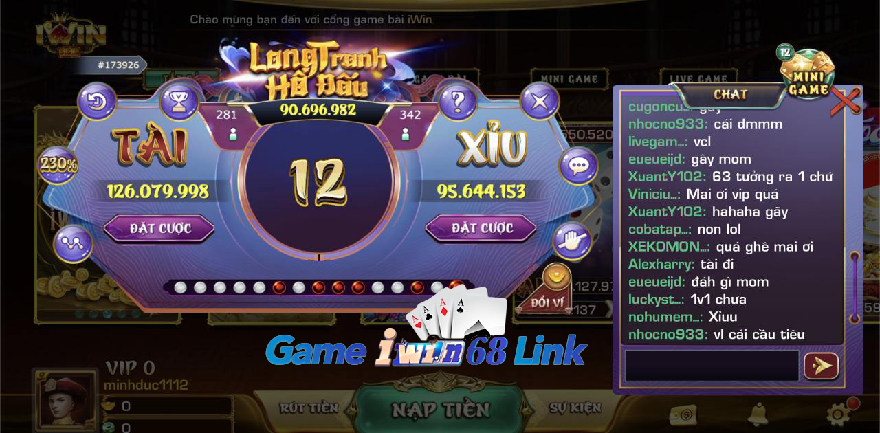 Tham gia chơi tài xỉu tại Iwin68 để có cơ hội thắng lớn