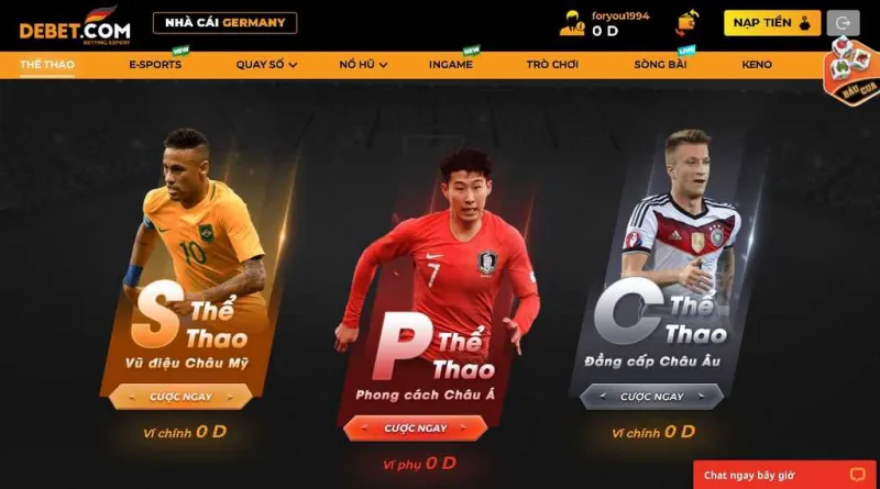 Top game cá cược nổi tiếng tại Thể thao Debet