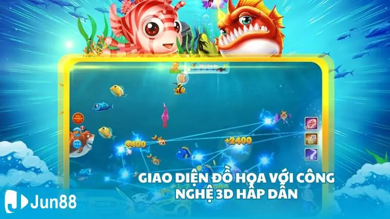 Giao diện đồ họa bắn cá Jun88 với công nghệ 3D hấp dẫn