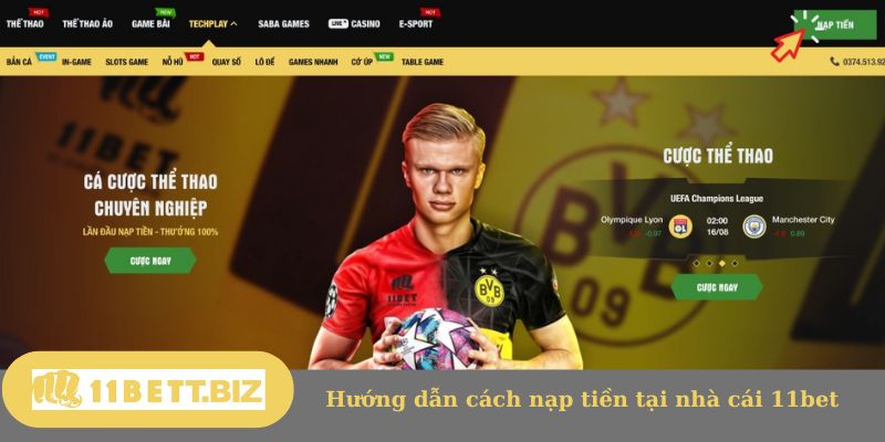 Hướng dẫn cách nạp tiền tại nhà cái 11bet